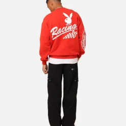 Playboy By Culture Kings Speedy Crewneck Red -Nuvora Fit Sales 02046310 YR001 mens 0080