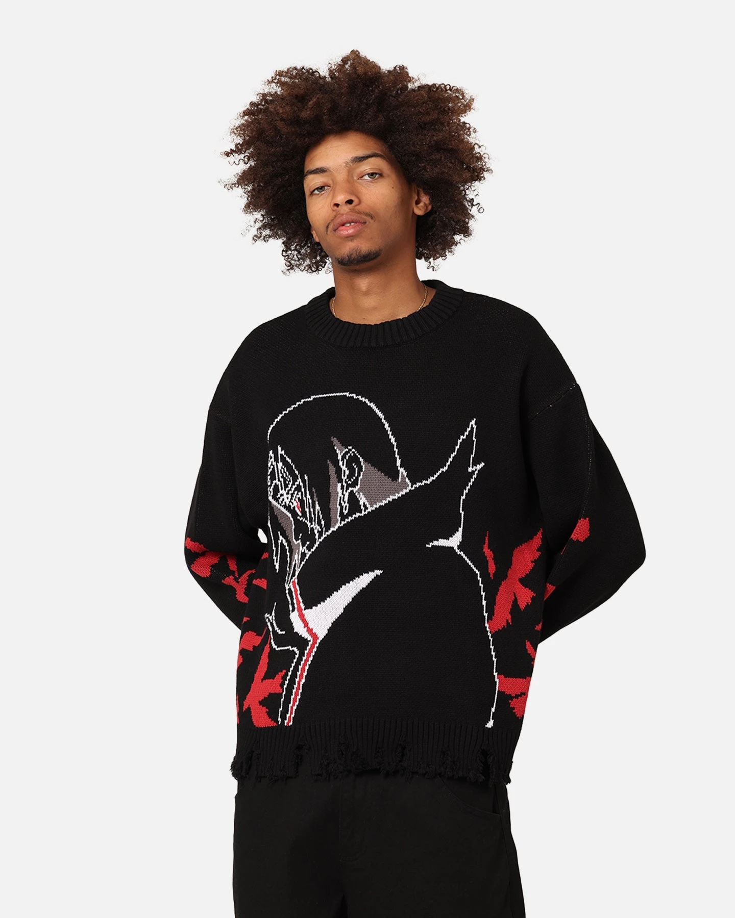 Goat Crew X Naruto Itachi Knit Sweater Black/Red 3 Goat Crew X Naruto Itachi Knit Sweater Black/Red