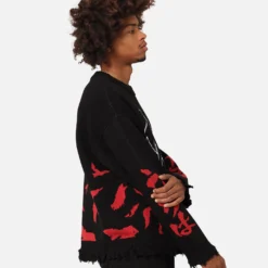 Goat Crew X Naruto Itachi Knit Sweater Black/Red 14 Goat Crew X Naruto Itachi Knit Sweater Black/Red -Nuvora Fit Sales 02046346 YB004 mens 00140