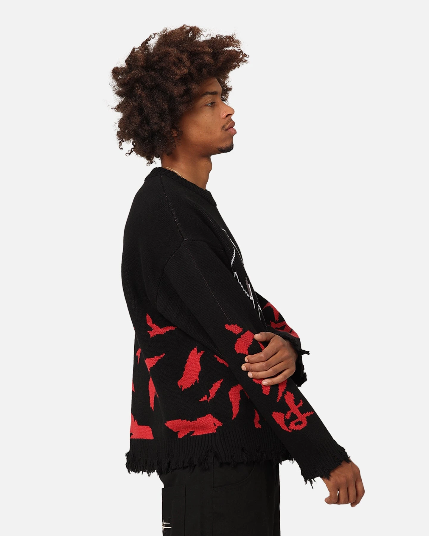 Goat Crew X Naruto Itachi Knit Sweater Black/Red 7 Goat Crew X Naruto Itachi Knit Sweater Black/Red - Image 5