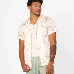 XXIII Anthony Button Up Shirt Cream/Red/White