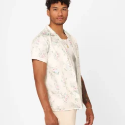 XXIII Anthony Button Up Shirt Cream/Blue/Pink -Nuvora Fit Sales 02046518 YC760 mens 0050