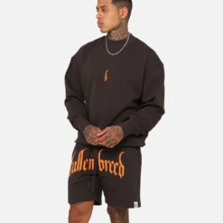 Fallen Breed Monogram Crewneck Dark Charcoal/Orange -Nuvora Fit Sales 02046533 YD986 mens 0070