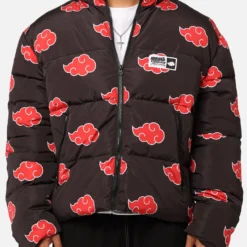 Goat Crew X Naruto Akatsuki Puffer Jacket Black -Nuvora Fit Sales 02046600 YB001 mens 0030