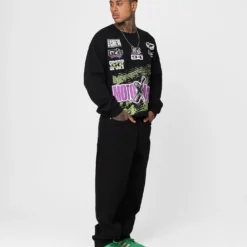 Goat Crew Moto X Mania Crewneck Black 9 Goat Crew Moto X Mania Crewneck Black -Nuvora Fit Sales 02046642 YB001 mens 0030