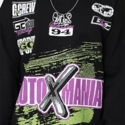 Goat Crew Moto X Mania Crewneck Black 10 Goat Crew Moto X Mania Crewneck Black -Nuvora Fit Sales 02046642 YB001 mens 0040