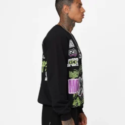 Goat Crew Moto X Mania Crewneck Black 12 Goat Crew Moto X Mania Crewneck Black -Nuvora Fit Sales 02046642 YB001 mens 0060