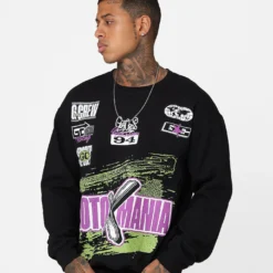 Goat Crew Moto X Mania Crewneck Black 13 Goat Crew Moto X Mania Crewneck Black -Nuvora Fit Sales 02046642 YB001 mens 0070