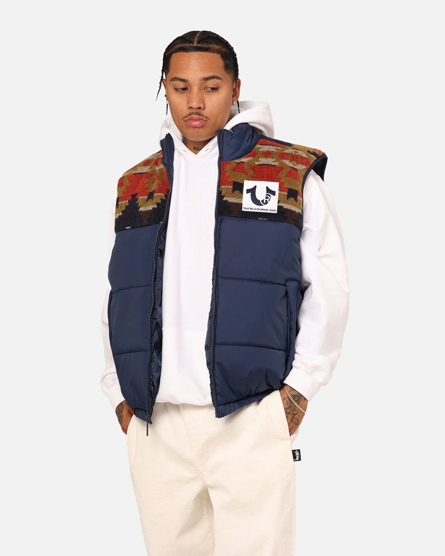 True Religion Southwestern Puffer Vest Dress Blue 3 True Religion Southwestern Puffer Vest Dress Blue