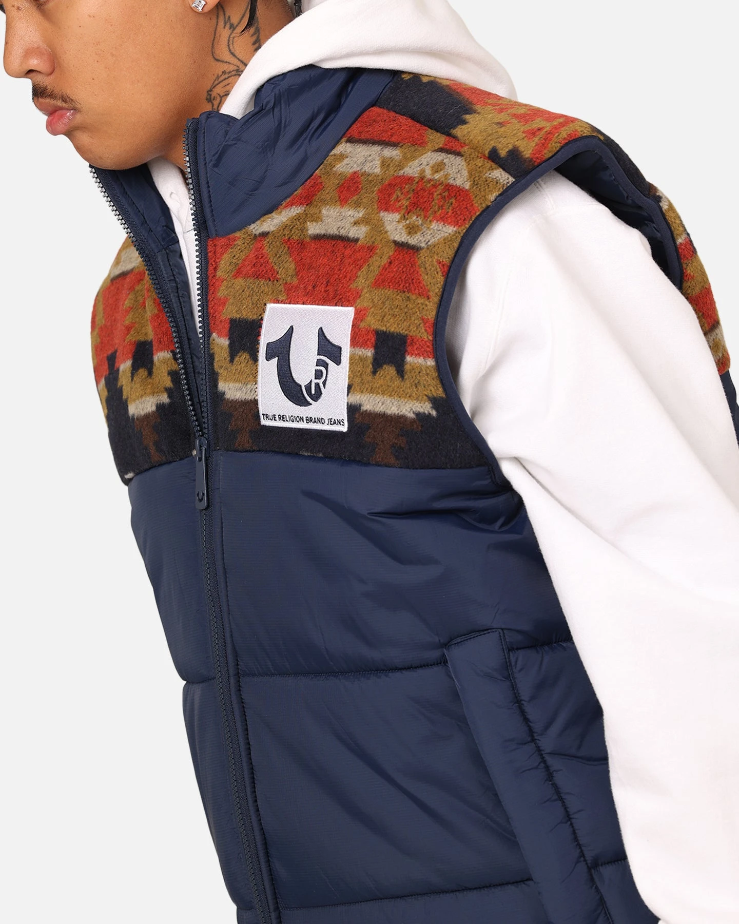 True Religion Southwestern Puffer Vest Dress Blue 9 True Religion Southwestern Puffer Vest Dress Blue - Image 7