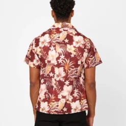 XXIII Jens Satin Button Up Shirt Maroon -Nuvora Fit Sales 02046690 YM100 mens 0040