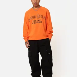 American Thrift X DC Batman Arkham Asylum Crewneck Neon Orange 12 American Thrift X DC Batman Arkham Asylum Crewneck Neon Orange -Nuvora Fit Sales 02047106 YN358 mens 0030