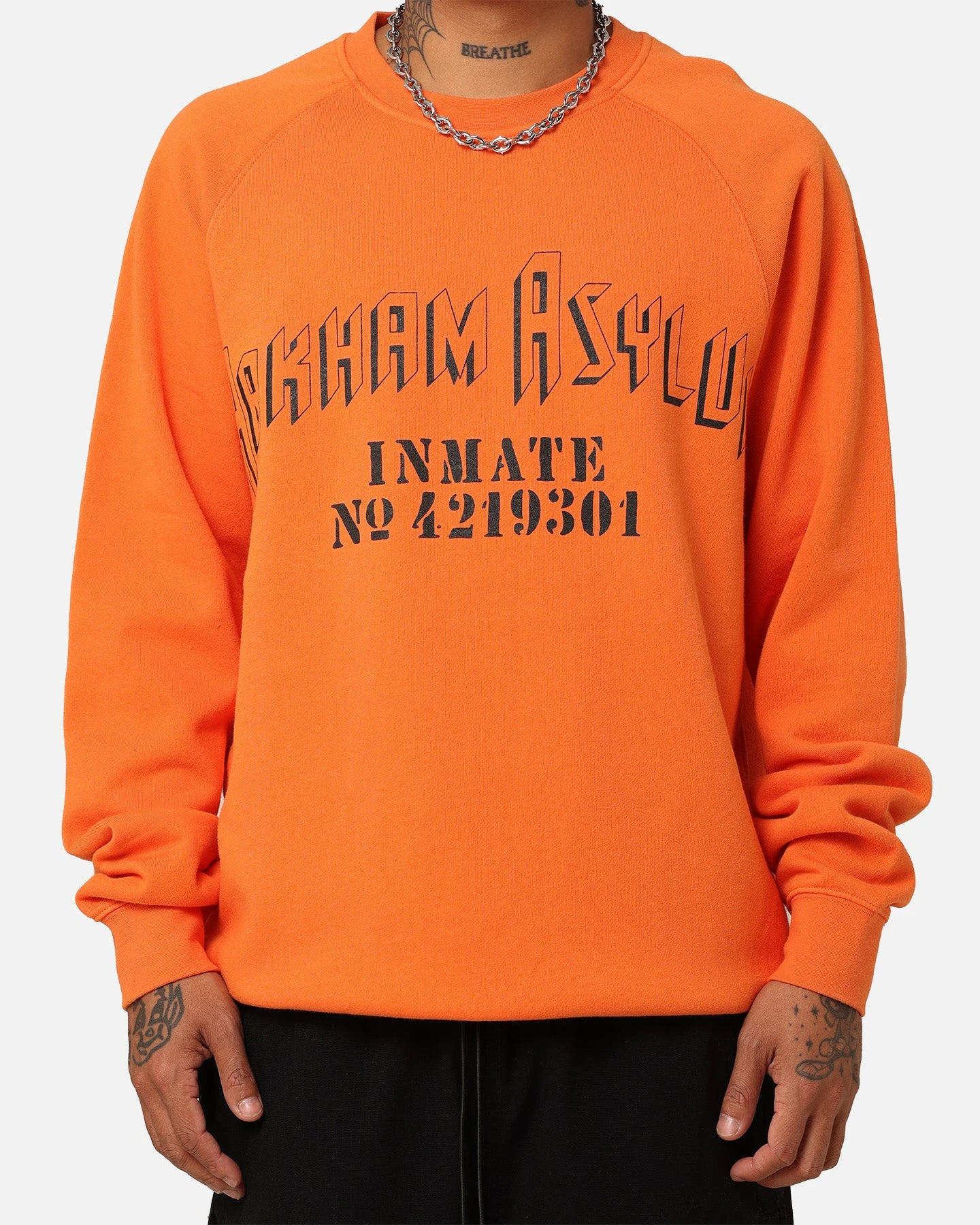 American Thrift X DC Batman Arkham Asylum Crewneck Neon Orange 6 American Thrift X DC Batman Arkham Asylum Crewneck Neon Orange - Image 4