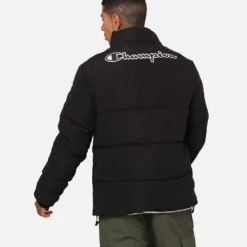 Champion Rochester Tape Puffer Jacket Black