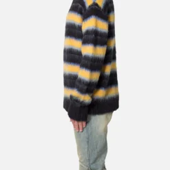 MNML Striped Mohair Sweater Black -Nuvora Fit Sales 02047455 YB001 mens 0030