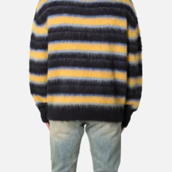 MNML Striped Mohair Sweater Black -Nuvora Fit Sales 02047455 YB001 mens 0040