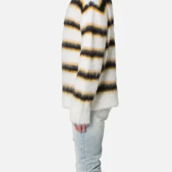 MNML Striped Mohair Sweater White -Nuvora Fit Sales 02047456 YW100 mens 0030