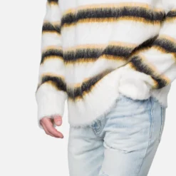 MNML Striped Mohair Sweater White -Nuvora Fit Sales 02047456 YW100 mens 0060