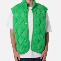 MNML Woven Puffer Vest Green
