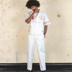 404 Frontier Embroidered Button Up Shirt Off White -Nuvora Fit Sales 02048148 YO007 mens 0000030 scaled