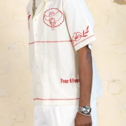 404 Frontier Embroidered Button Up Shirt Off White -Nuvora Fit Sales 02048148 YO007 mens 0000090 scaled