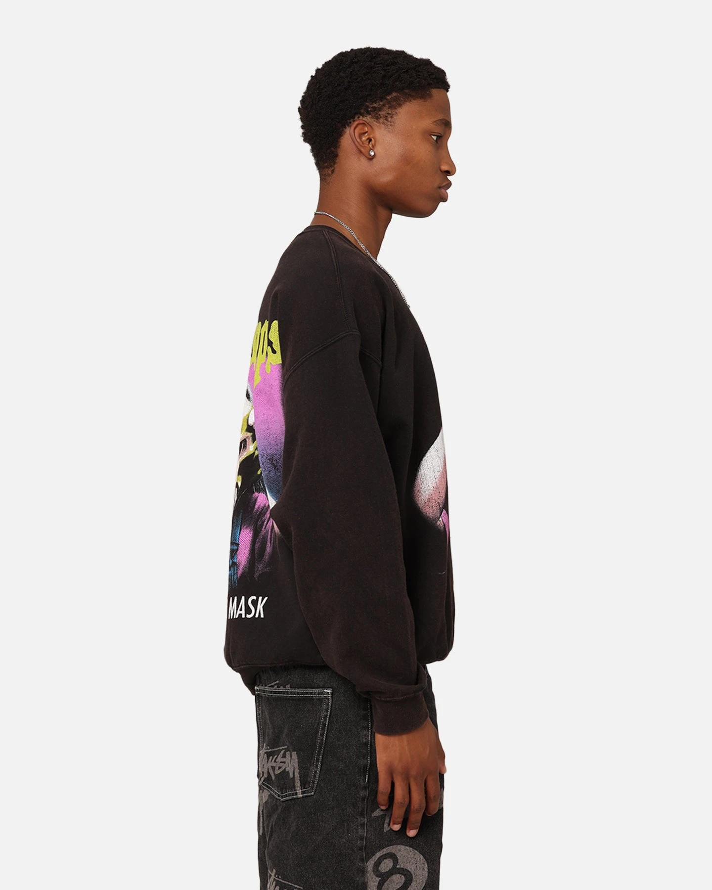 American Thrift X Goosebumps The Haunted Mask Crewneck Black Wash 8 American Thrift X Goosebumps The Haunted Mask Crewneck Black Wash - Image 6