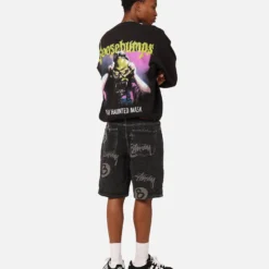 American Thrift X Goosebumps The Haunted Mask Crewneck Black Wash 17 American Thrift X Goosebumps The Haunted Mask Crewneck Black Wash -Nuvora Fit Sales 02048239 YB295 mens 0080