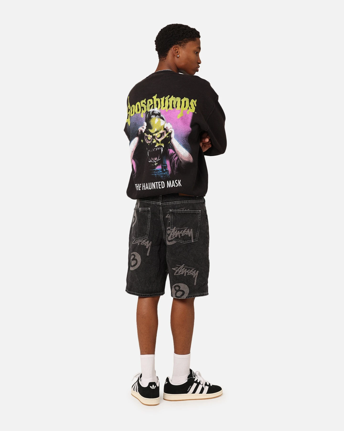 American Thrift X Goosebumps The Haunted Mask Crewneck Black Wash 10 American Thrift X Goosebumps The Haunted Mask Crewneck Black Wash - Image 8