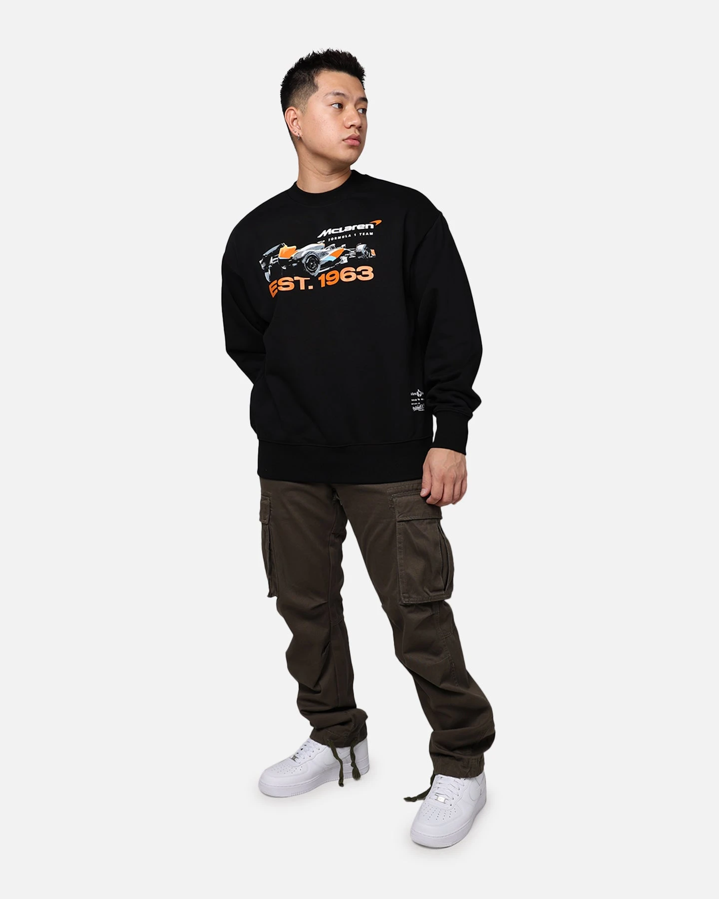 Mitchell & Ness X McLaren X Culture Kings Las Vegas Collection Vintage Car Poster Crewneck Black 8 Mitchell & Ness X McLaren X Culture Kings Las Vegas Collection Vintage Car Poster Crewneck Black - Image 6