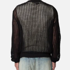 MNML Mesh Knit Sweater Black -Nuvora Fit Sales 02048350 YB001 mens 0040
