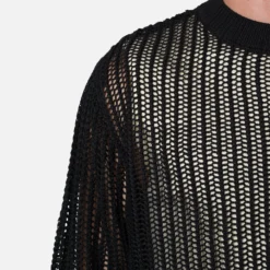 MNML Mesh Knit Sweater Black -Nuvora Fit Sales 02048350 YB001 mens 0050