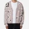 MNML Paisley Cardigan Sweater Taupe -Nuvora Fit Sales 02048354 YT800 mens 0010