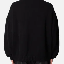 MNML Varsity Knit Sweater Black -Nuvora Fit Sales 02048369 YB001 mens 0040