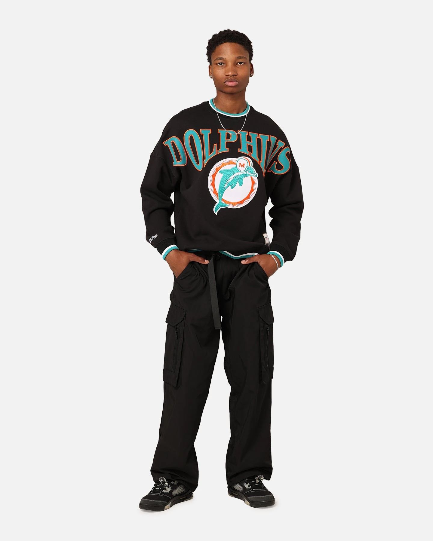 Mitchell & Ness Miami Dolphins Shooting Crew Black 4 Mitchell & Ness Miami Dolphins Shooting Crew Black - Image 2