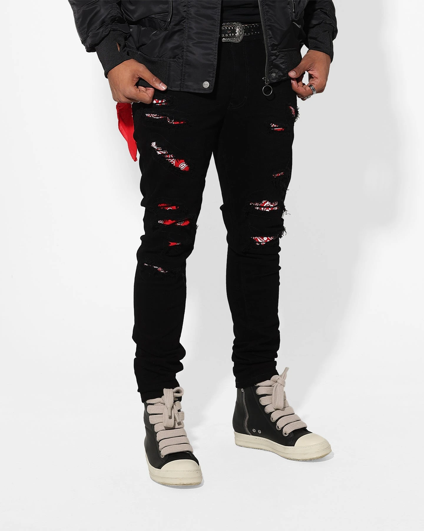Saint Morta Bandana Summum Jean Black/Red 7 Saint Morta Bandana Summum Jean Black/Red - Image 5
