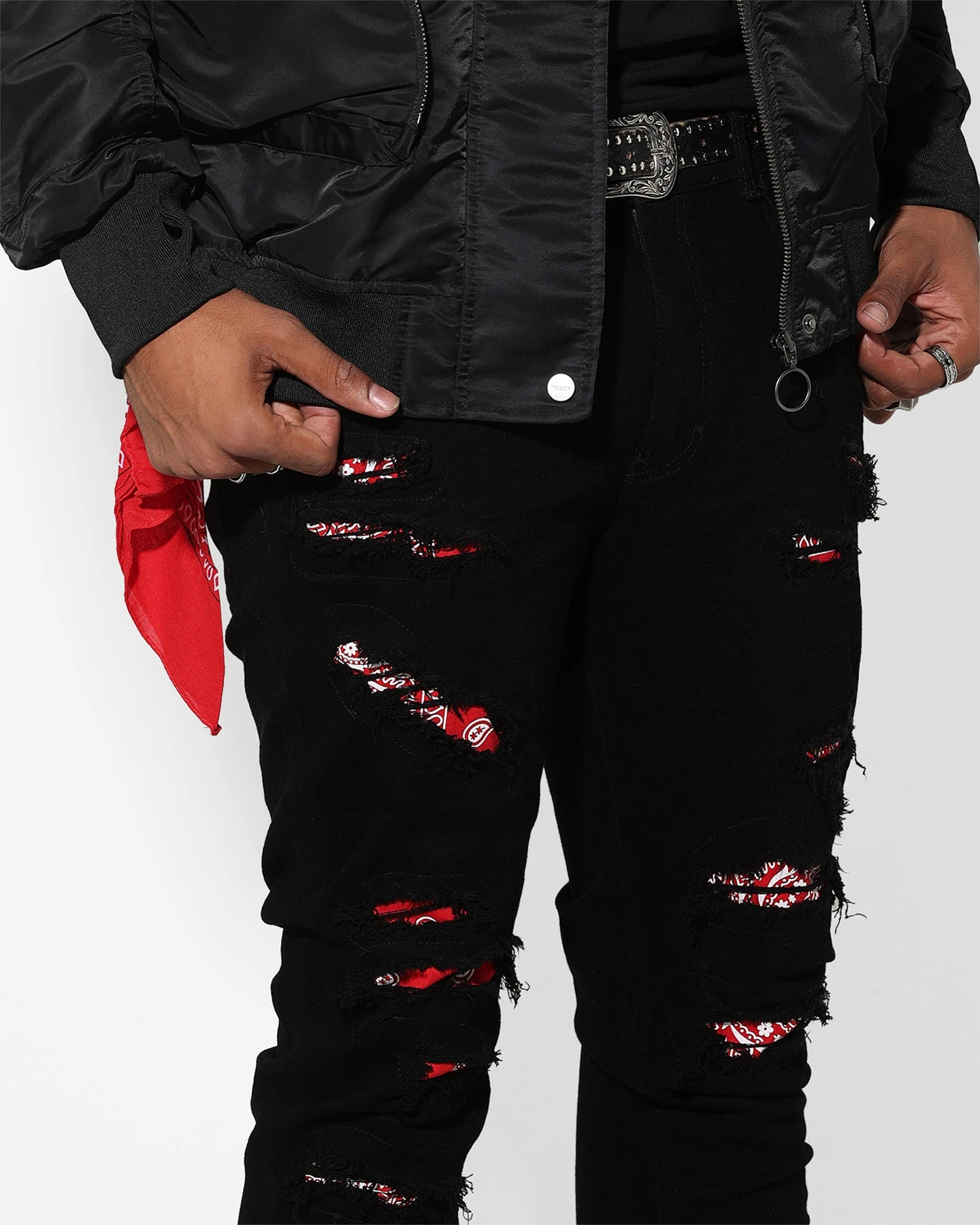 Saint Morta Bandana Summum Jean Black/Red 5 Saint Morta Bandana Summum Jean Black/Red - Image 3