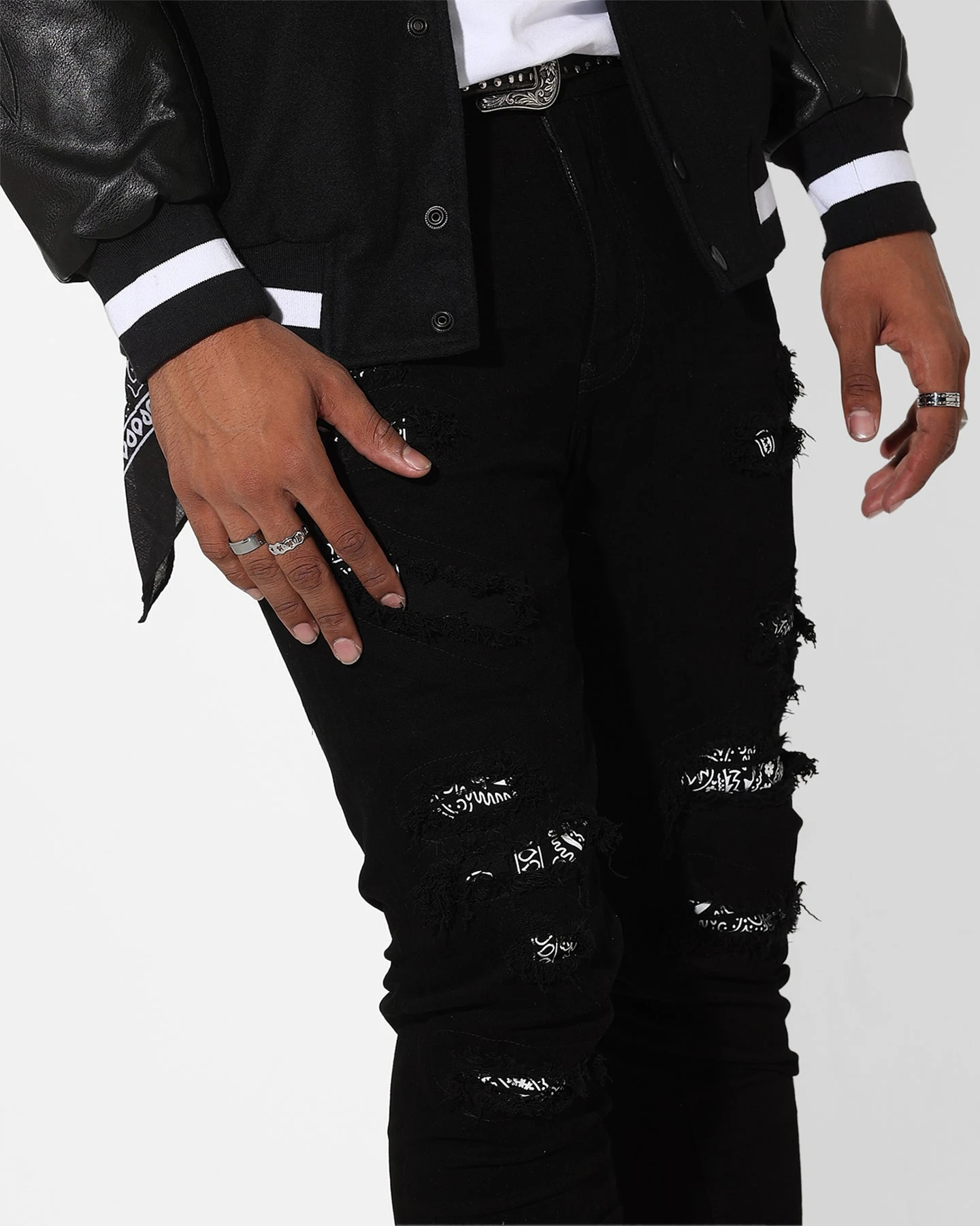 Saint Morta Bandana Summum Jean Black/White 5 Saint Morta Bandana Summum Jean Black/White - Image 3