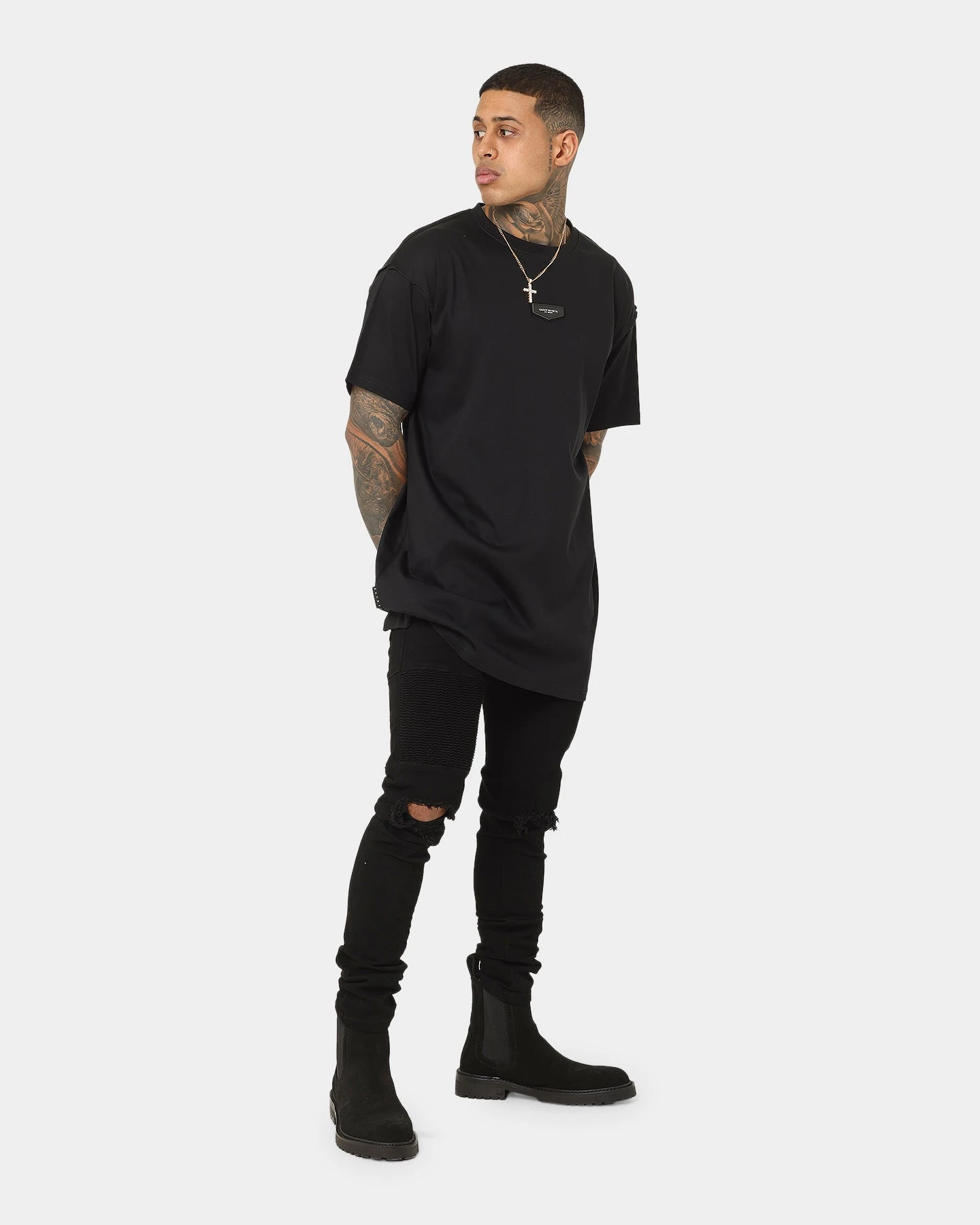 Saint Morta Index Distressed Biker Jeans Black 4 Saint Morta Index Distressed Biker Jeans Black - Image 2