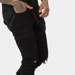 Saint Morta Index Distressed Biker Jeans Black 12 Saint Morta Index Distressed Biker Jeans Black -Nuvora Fit Sales 03004973 YB001 mens 030