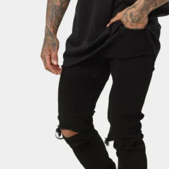 Saint Morta Index Distressed Biker Jeans Black 13 Saint Morta Index Distressed Biker Jeans Black -Nuvora Fit Sales 03004973 YB001 mens 040