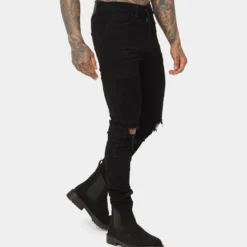 Saint Morta Index Distressed Biker Jeans Black 14 Saint Morta Index Distressed Biker Jeans Black -Nuvora Fit Sales 03004973 YB001 mens 050