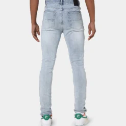 Carré Rugueux Distressed Skinny Jeans Light Blue -Nuvora Fit Sales 03006172 YL200 mens 00040