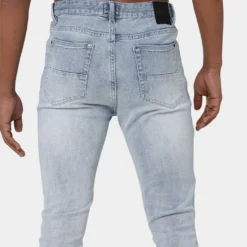Carré Rugueux Distressed Skinny Jeans Light Blue -Nuvora Fit Sales 03006172 YL200 mens 00080