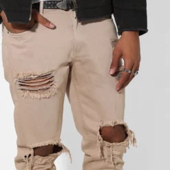Saint Morta Destroyer Distressed Jeans Stone -Nuvora Fit Sales 03006968 YS400 mens 030