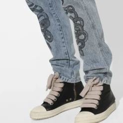 Saint Morta Death Adder Relaxed Jeans Stone Wash Blue -Nuvora Fit Sales 03008547 YB762 mens 40