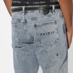 Saint Morta Death Adder Relaxed Jeans Stone Wash Blue -Nuvora Fit Sales 03008547 YB762 mens 80