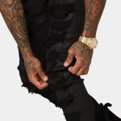 Saint Morta Furious Skinny Jeans Black Wax -Nuvora Fit Sales 03009194 YB312 mens 00100