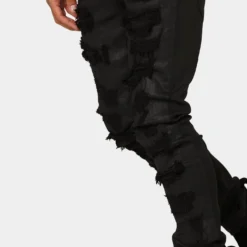 Saint Morta Furious Skinny Jeans Black Wax -Nuvora Fit Sales 03009194 YB312 mens 0090