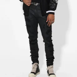 Saint Morta Furious Skinny Jeans Black Wax