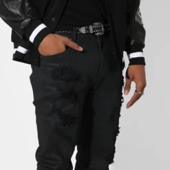 Saint Morta Furious Skinny Jeans Black Wax -Nuvora Fit Sales 03009194 YB312 mens 030